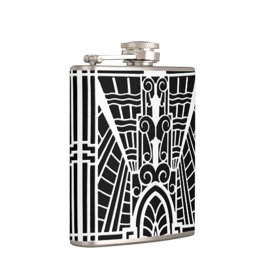 Deco Architecture Pattern, Black and White Heupfles (Rechts)