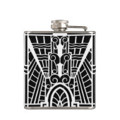 Deco Architecture Pattern, Black and White Heupfles (Achterkant)