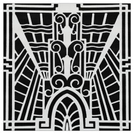 Deco Architecture Pattern, Black and White Stof