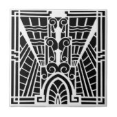 Deco Architecture Pattern, Black and White Tegeltje (Voorkant)
