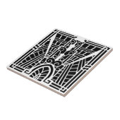 Deco Architecture Pattern, Black and White Tegeltje (Zijkant)