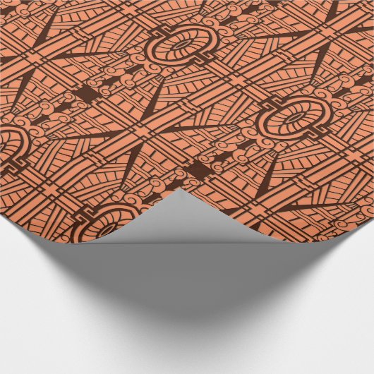 Deco Architecture Pattern, Copper and Brown Cadeaupapier (Hoek)