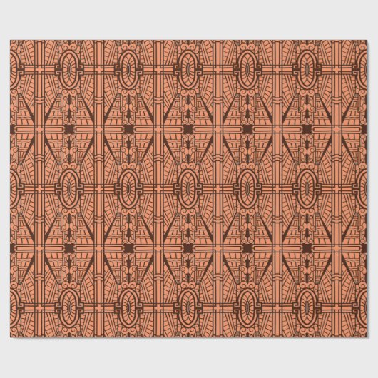 Deco Architecture Pattern, Copper and Brown Cadeaupapier (Vlak)
