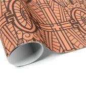 Deco Architecture Pattern, Copper and Brown Cadeaupapier (Rol Hoek)