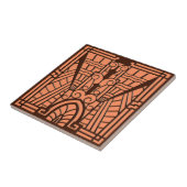 Deco Architecture Pattern, Copper and Brown Tegeltje (Zijkant)