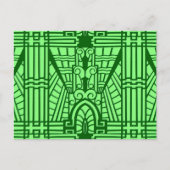 Deco Architecture Pattern, Light Jade Green Briefkaart (Voorkant)