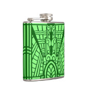 Deco Architecture Pattern, Light Jade Green Heupfles (Rechts)