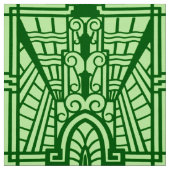 Deco Architecture Pattern, Light Jade Green Stof (Swatch)