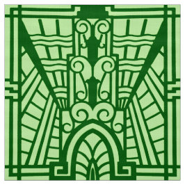 Deco Architecture Pattern, Light Jade Green Stof