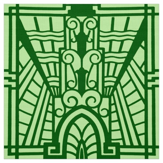 Deco Architecture Pattern, Light Jade Green Stof (Swatch)