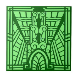 Deco Architecture Pattern, Light Jade Green Tegeltje