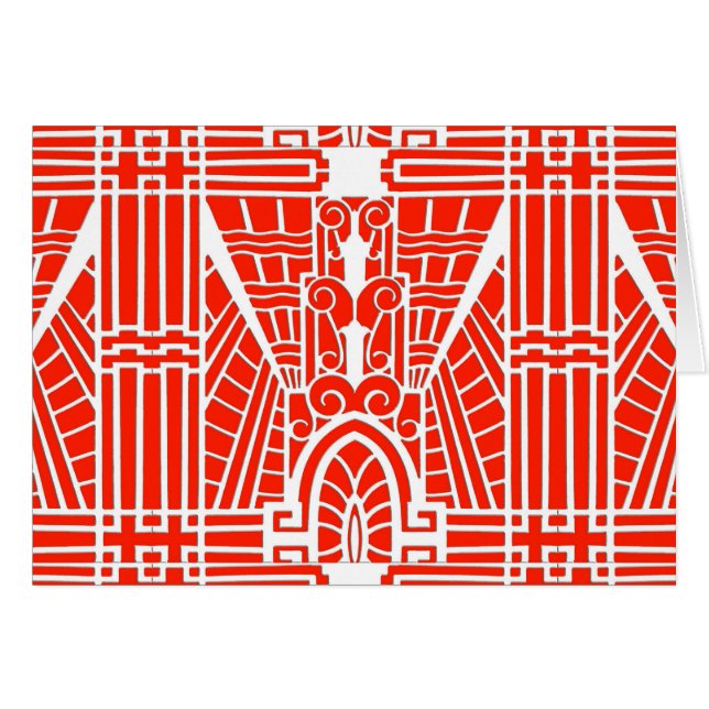 Deco Architecture Pattern, Mandarijns Oranje (Voorkant Horizontaal)