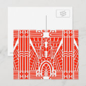 Deco Architecture Pattern, Mandarijns Oranje Briefkaart (Voorkant / Achterkant)
