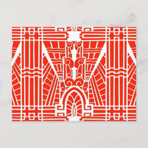 Deco Architecture Pattern, Mandarijns Oranje Briefkaart