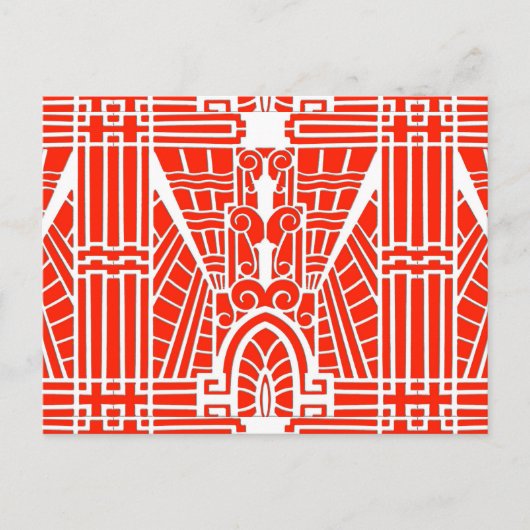 Deco Architecture Pattern, Mandarijns Oranje Briefkaart (Voorkant)