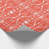 Deco Architecture Pattern, Mandarijns Oranje Cadeaupapier (Hoek)