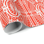 Deco Architecture Pattern, Mandarijns Oranje Cadeaupapier (Rol Hoek)