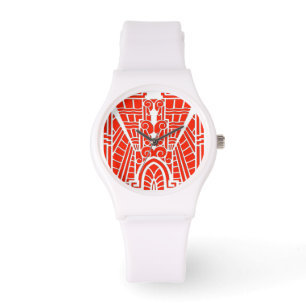 Deco Architecture Pattern, Mandarijns Oranje Horloge