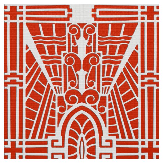 Deco Architecture Pattern, Mandarijns Oranje Stof (Swatch)