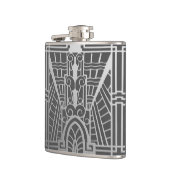 Deco Architecture Pattern, Silver Grey / Grey Heupfles (Links)