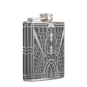 Deco Architecture Pattern, Silver Grey / Grey Heupfles (Rechts)