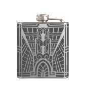 Deco Architecture Pattern, Silver Grey / Grey Heupfles (Achterkant)