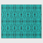 Deco Architecture Pattern, Turquoise en Black Cadeaupapier (Vlak)
