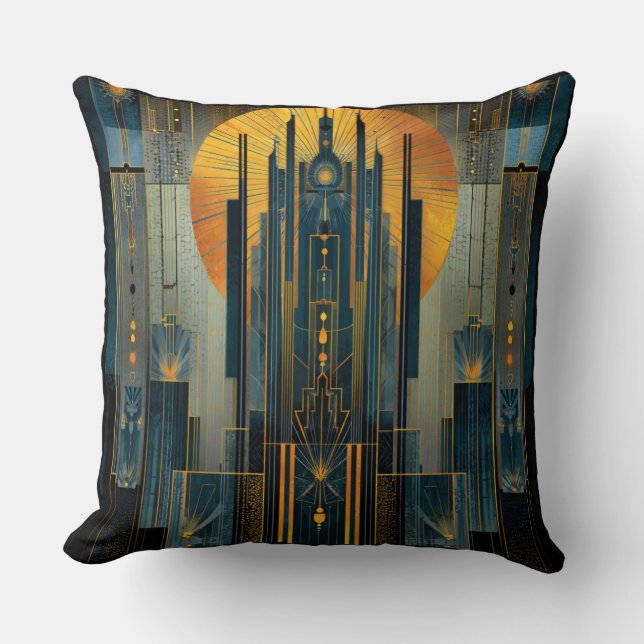 Deco architectuur bij nacht kussen (Voorkant)