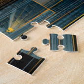 Deco architectuur bij nacht legpuzzel (Zijkant)