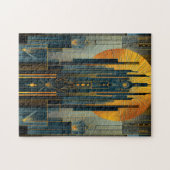 Deco architectuur bij nacht legpuzzel (Horizontaal)