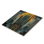 Deco architectuur bij nacht tegeltje (Zijkant)