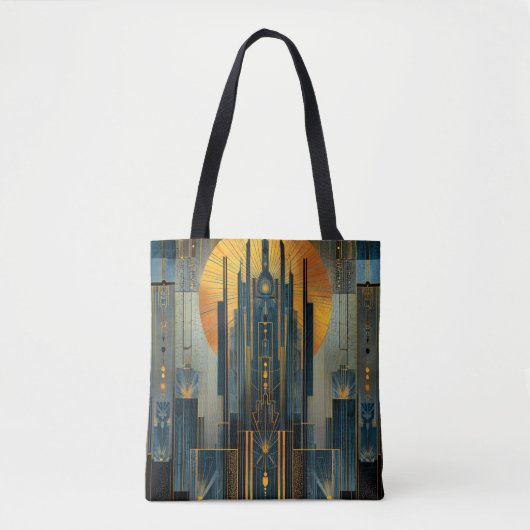Deco architectuur bij nacht tote bag (Voorkant)