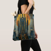 Deco architectuur bij nacht tote bag (Dichtbij)