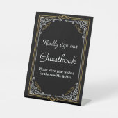 Deco Art Black Wedding Guestbook Reclamebord Met Voetstuk (Voorkant)