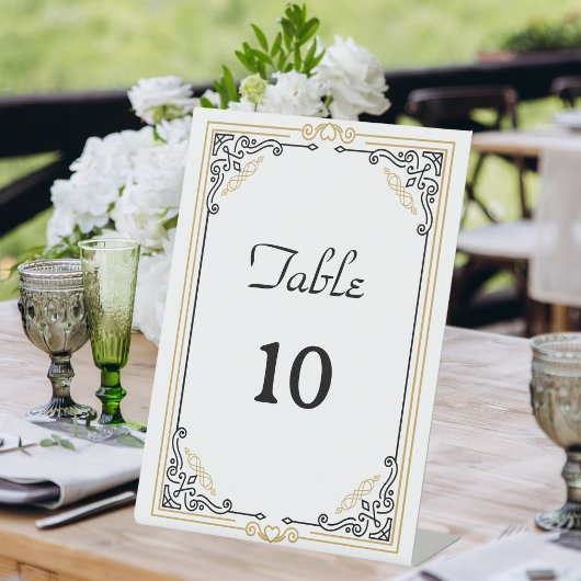 deco Art Black Wedding Table Number Reclamebord Met Voetstuk