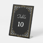 deco Art Black Wedding Table Number Reclamebord Met Voetstuk (Voorkant)