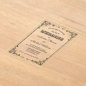  Deco Art Elegant Black White Gold Wedding Acryl Uitnodigingen (Laagn)