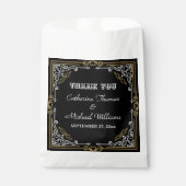  Deco Art Elegant Black White Gold Wedding Bedankzakje (Voorkant)