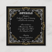  Deco Art Elegant Black White Gold Wedding Informatiekaartje (Voorkant)