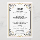  Deco Art Elegant Black White Gold Wedding Menu (Voorkant)