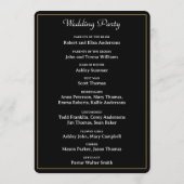  Deco Art Elegant Black White Gold Wedding Programmakaart (Achterkant)