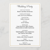  Deco Art Elegant Black White Gold Wedding Programmakaart (Achterkant)