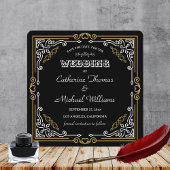 Deco Art Elegant Black White Gold Wedding Save The Date