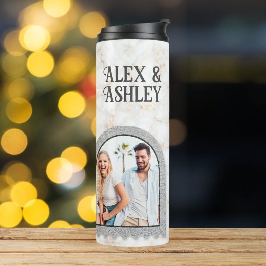 Deco Art Modern Foto Name Thermal Tumbler Thermosbeker