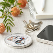 Deco Art Modern Gepersonaliseerd Fotonaam Sleutelh Sleutelhanger (Zijkant)