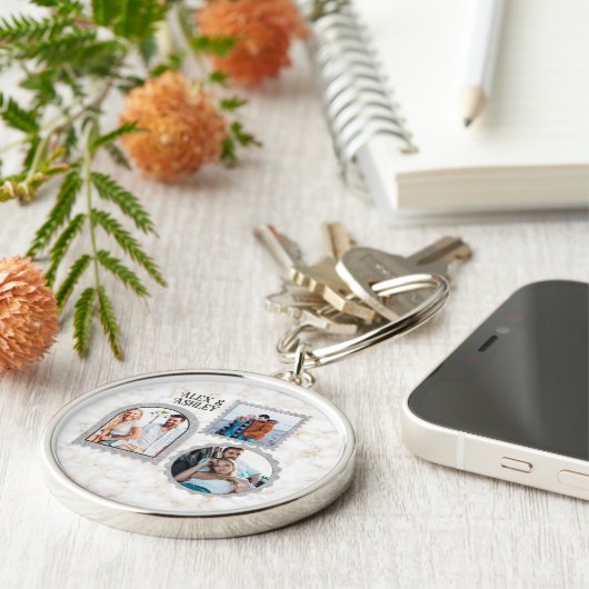 Deco Art Modern Gepersonaliseerd Fotonaam Sleutelh Sleutelhanger (Zijkant)