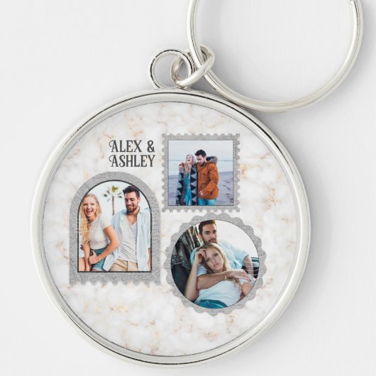 Deco Art Modern Gepersonaliseerd Fotonaam Sleutelh Sleutelhanger (Voorkant)