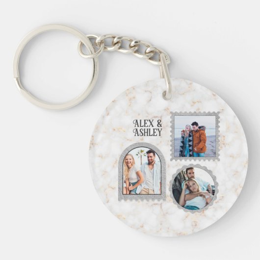 Deco Art Modern Gepersonaliseerd Fotonaam Sleutelh Sleutelhanger (Voorkant)