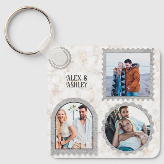 Deco Art Modern Gepersonaliseerd Fotonaam Sleutelhanger (Voorkant)