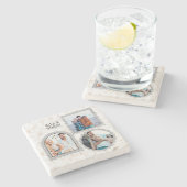 Deco Art Modern Gepersonaliseerd Fotonaam Stenen Onderzetter (Zijkant)